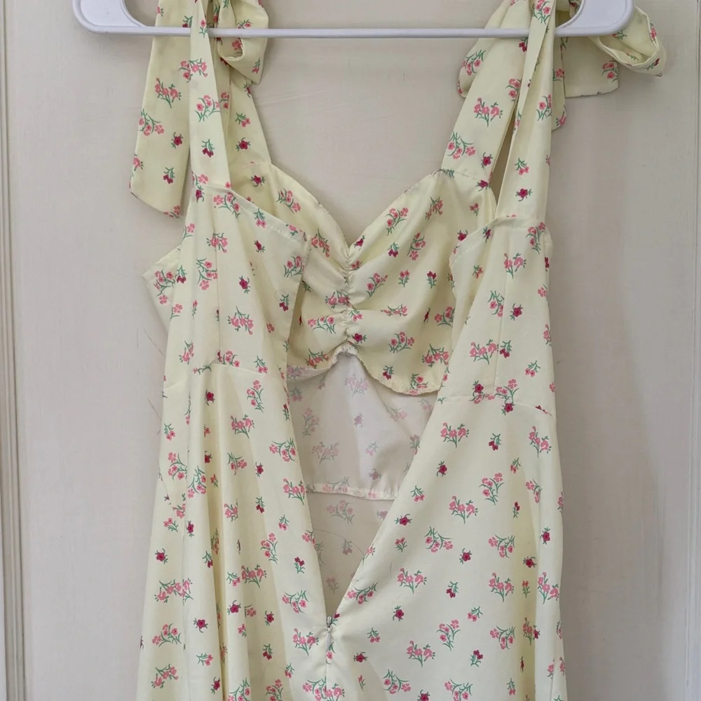 Cottagecore Floral Yellow Dress Women’s Small - Picture 8 of 12